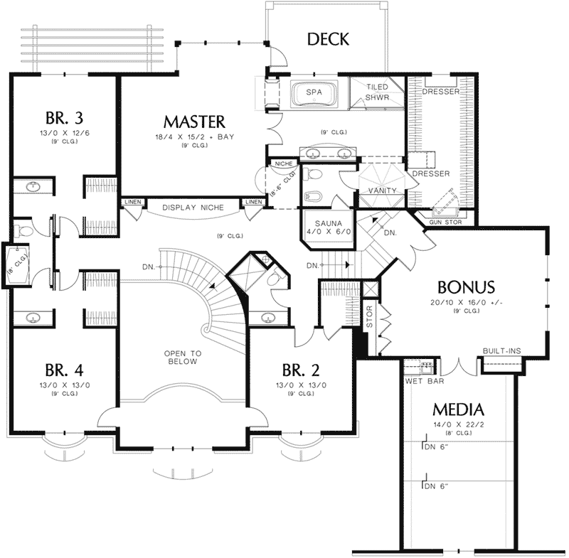 Luxury House Plan Second Floor - 011S-0163 - Shop House Plans and More