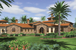 Mediterranean House Plan Front of Home - 011S-0166 - Shop House Plans and More