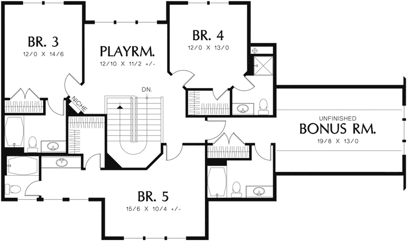 Craftsman Home Plan Second Floor 011S-0168