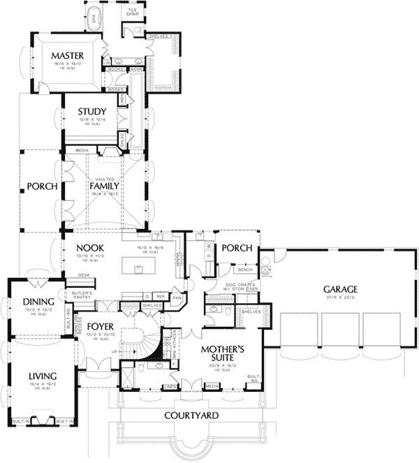 Luxury Home Plan First Floor 011S-0170