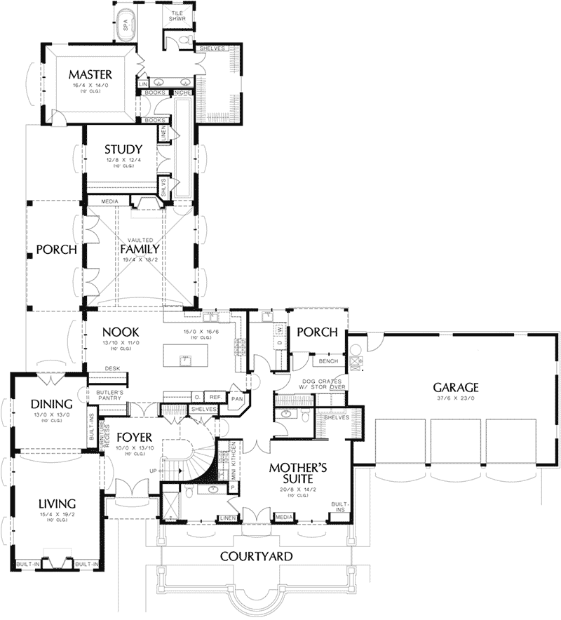 European House Plan First Floor -  011S-0170 | House Plans and More