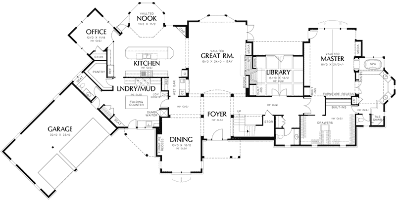 Country House Plan First Floor - 011S-0171 - Shop House Plans and More