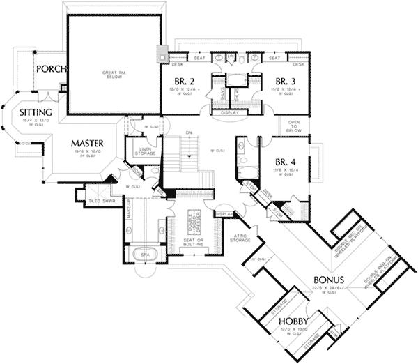 Luxury Home Plan Second Floor 011S-0172