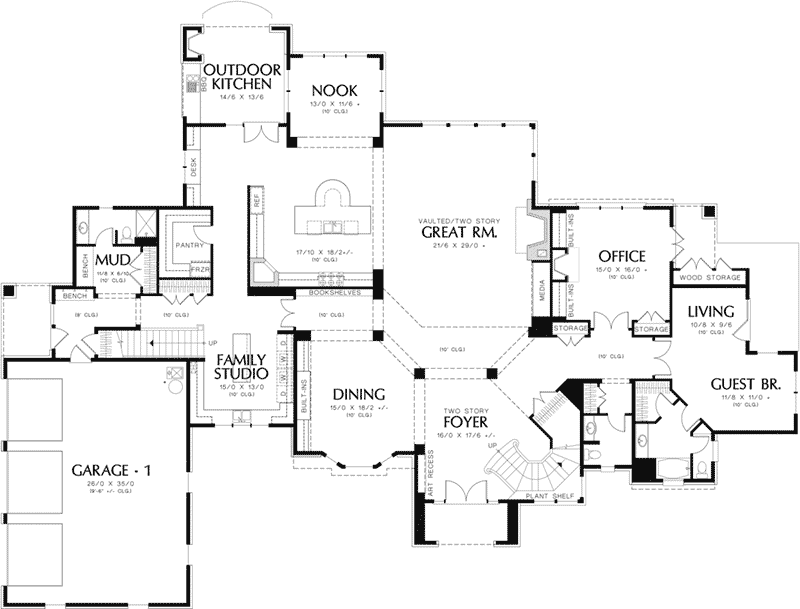 Traditional House Plan First Floor - 011S-0175 - Shop House Plans and More