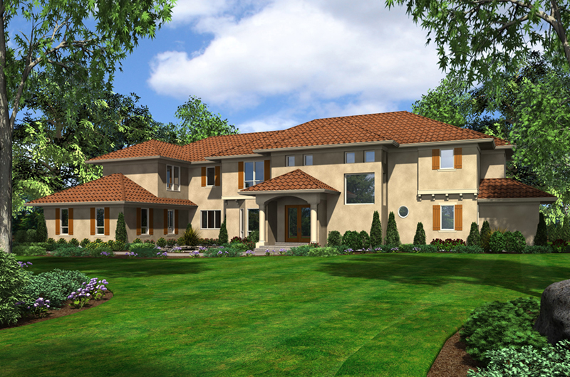 Southwestern House Plan Front of Home - 011S-0176 - Shop House Plans and More