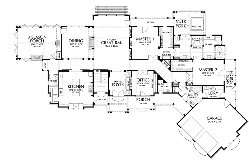 Rustic Home Plan First Floor 011S-0184