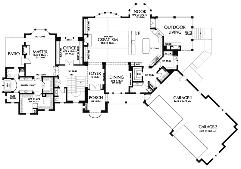 Country French House Plan First Floor - 011S-0193 - Shop House Plans and More