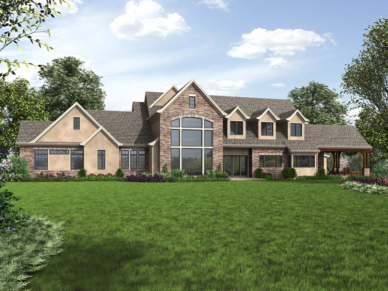Luxury House Plan Side View Photo 01 - Asbury Park Luxury Home 011S-0196 - Search House Plans and More
