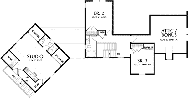 European Home Plan Second Floor 011S-0199