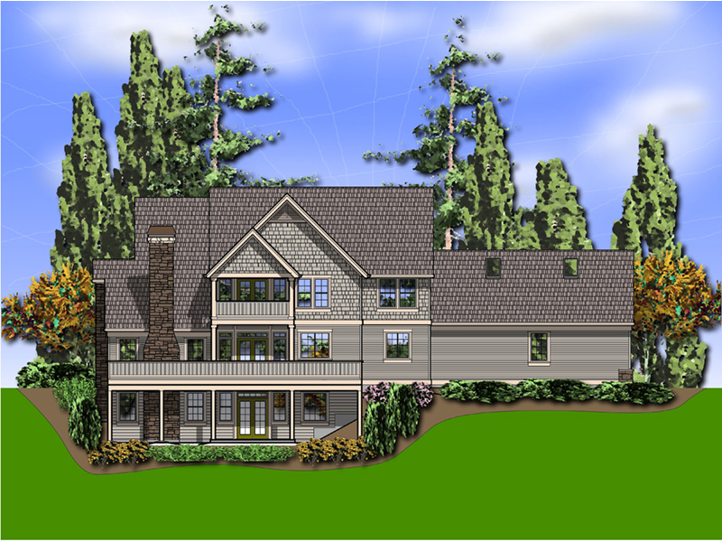 Arts & Crafts House Plan Rear Photo 01 - 011S-0205 - Shop House Plans and More