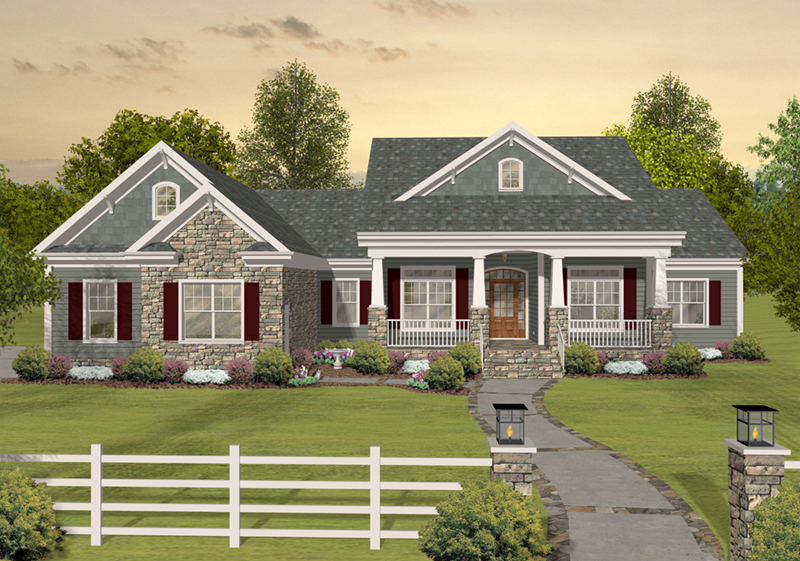 Front of Home - April Acres Ranch Home 013D-0200 - Search House Plans and More