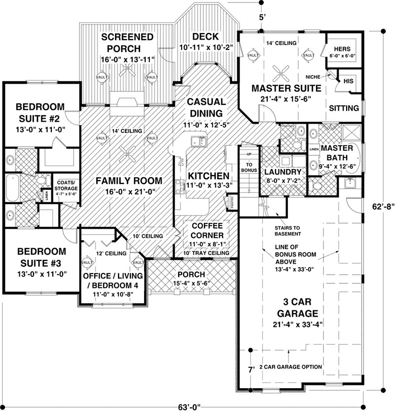 Craftsman Home Plan First Floor 013D-0202