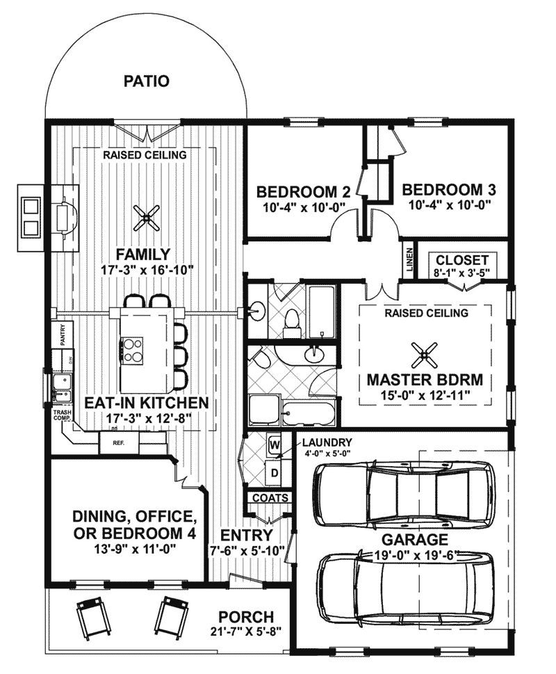 Cabin & Cottage Home Plan First Floor 013D-0203