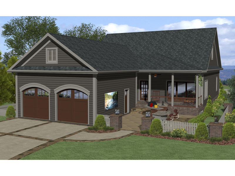 Ranch House Plan Rear Photo 01 -  013D-0210 | House Plans and More