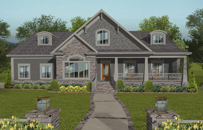 Ranch House Plan Front of Home -  013D-0214 | House Plans and More