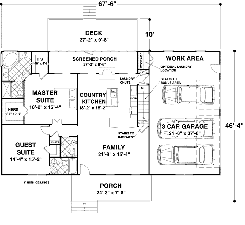 Waterfront Home Plan First Floor 013D-0218