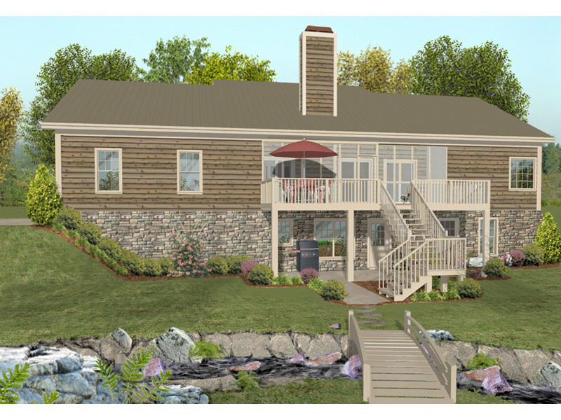 Lake House Plan Rear Photo 01 - Brookwood Hill Ranch Home 013D-0218 - Search House Plans and More