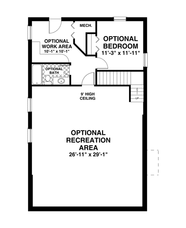 Cabin & Cottage Home Plan Basement 013D-0221