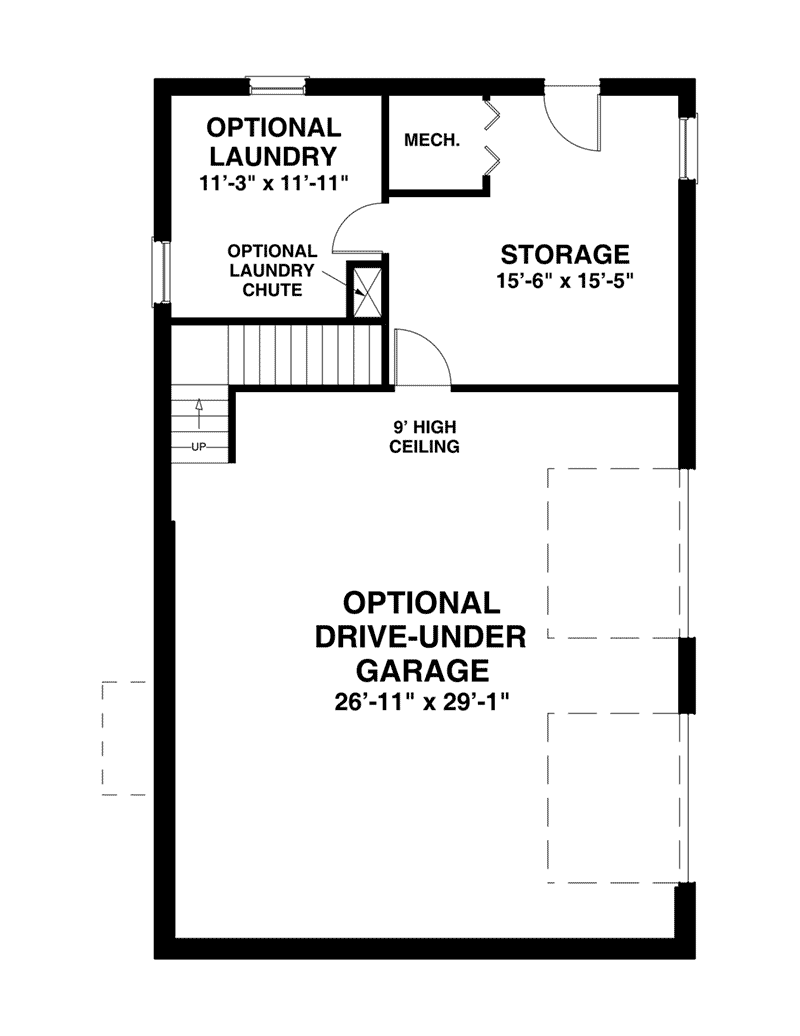 Bungalow House Plan Lower Level Floor - 013D-0222 | House Plans and More