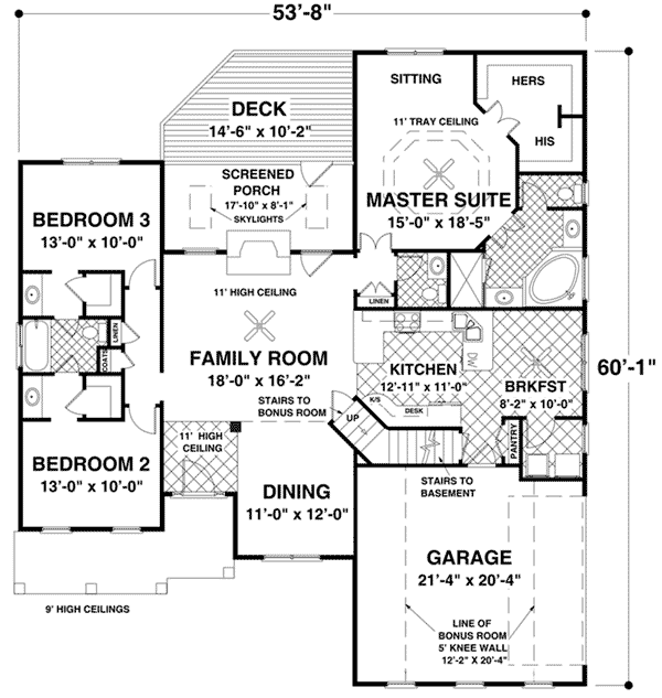Traditional Home Plan First Floor 013D-0226