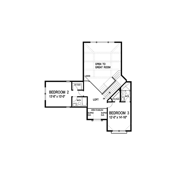 Traditional Home Plan Second Floor 013S-0001