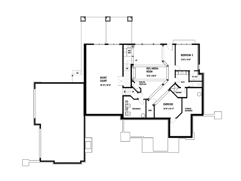 Tudor Home Plan Lower Level 013S-0002