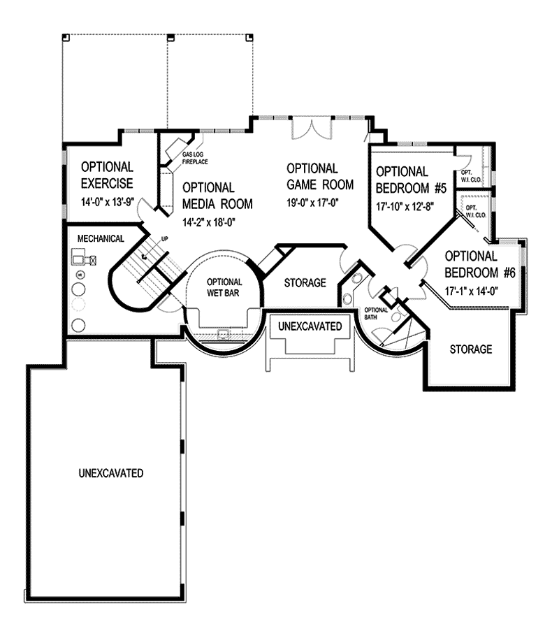 Traditional House Plan Lower Level Floor - Warsaw Luxury Home 013S-0003 | House Plans and More