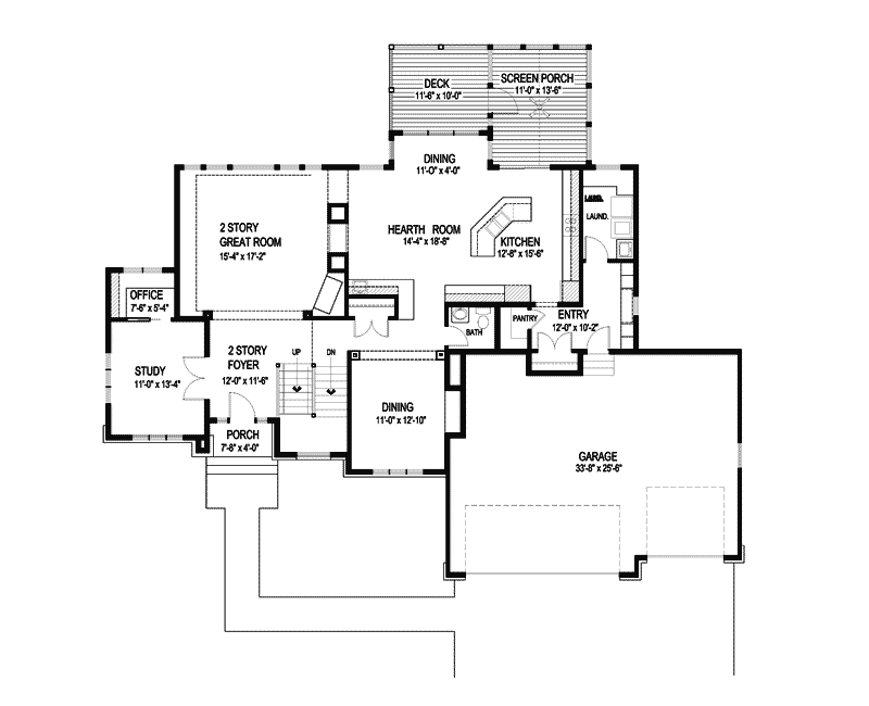 Prairie House Plan First Floor - Crenshaw Point Luxury Home 013S-0005 | House Plans and More
