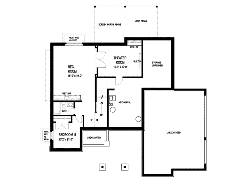 Tudor Home Plan Lower Level 013S-0007