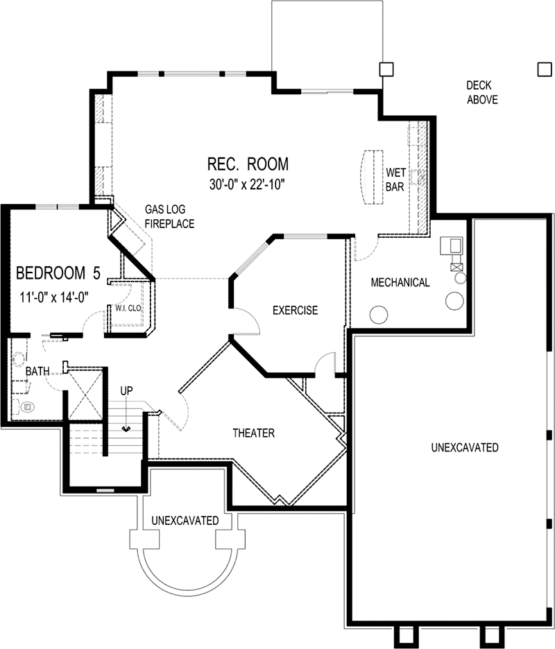 Craftsman Home Plan Lower Level 013S-0009