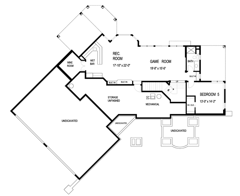 Craftsman Home Plan Lower Level 013S-0010