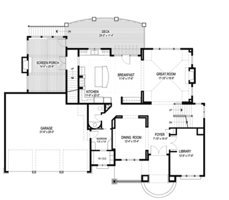 Craftsman House Plan First Floor - Big Stone Ridge Craftsman Home 013S-0012 | House Plans and More
