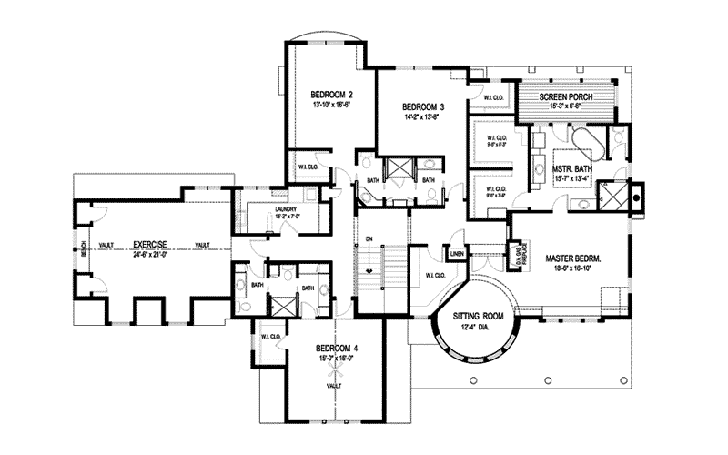 Prairie Style Floor Plan Second Floor - Avalon Place Luxury Home 013S-0014 | House Plans and More