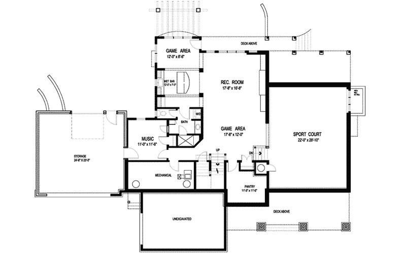 Luxury Home Plan Lower Level 013S-0014