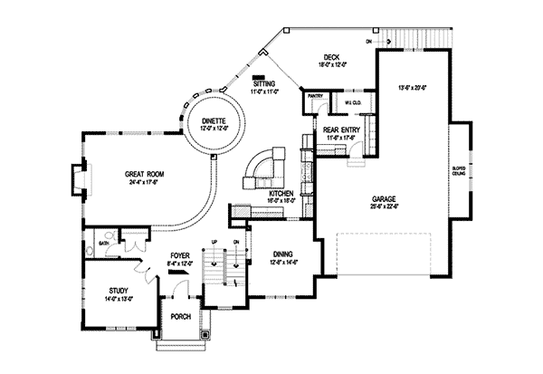 Prairie Style Floor Plan Home Plan First Floor 013S-0015