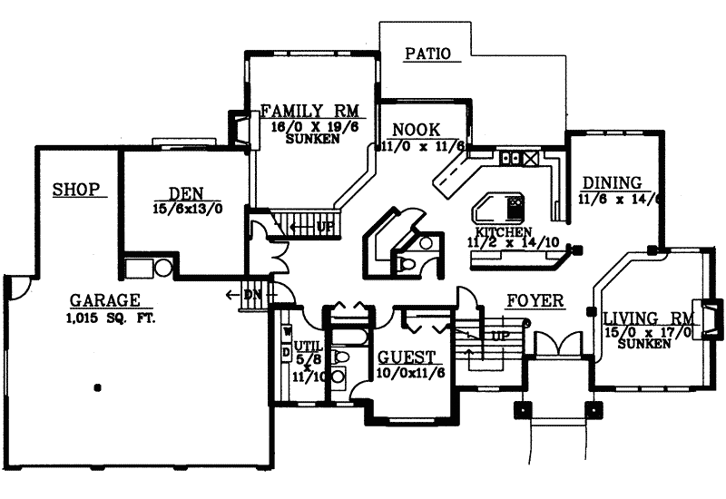 Gildford Tudor Multi-Level Home Plan 015D-0194 - Search House Plans and ...