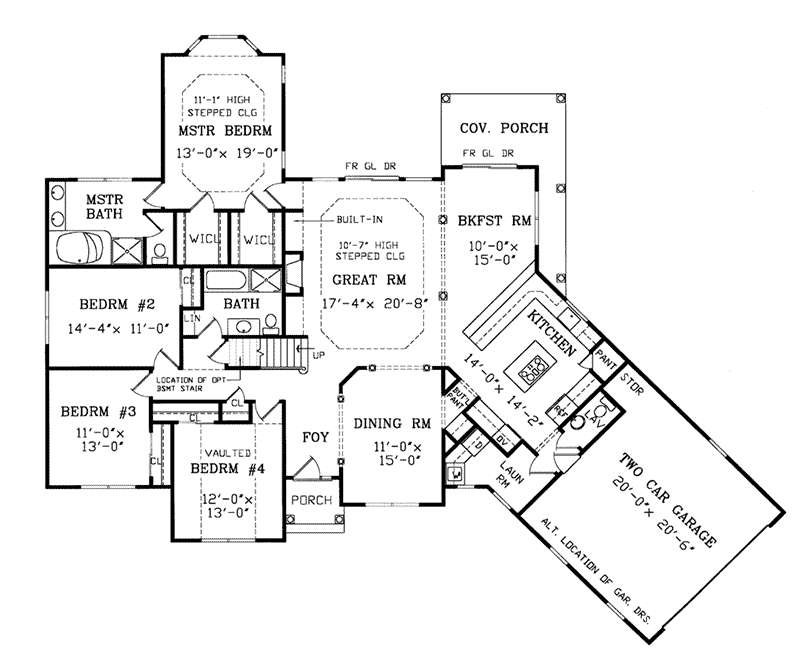Country House Plan First Floor - Dovercliff Traditional Home 016D-0005 - Search House Plans and More