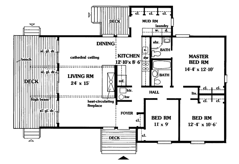 Traditional Home Plan First Floor 016D-0007
