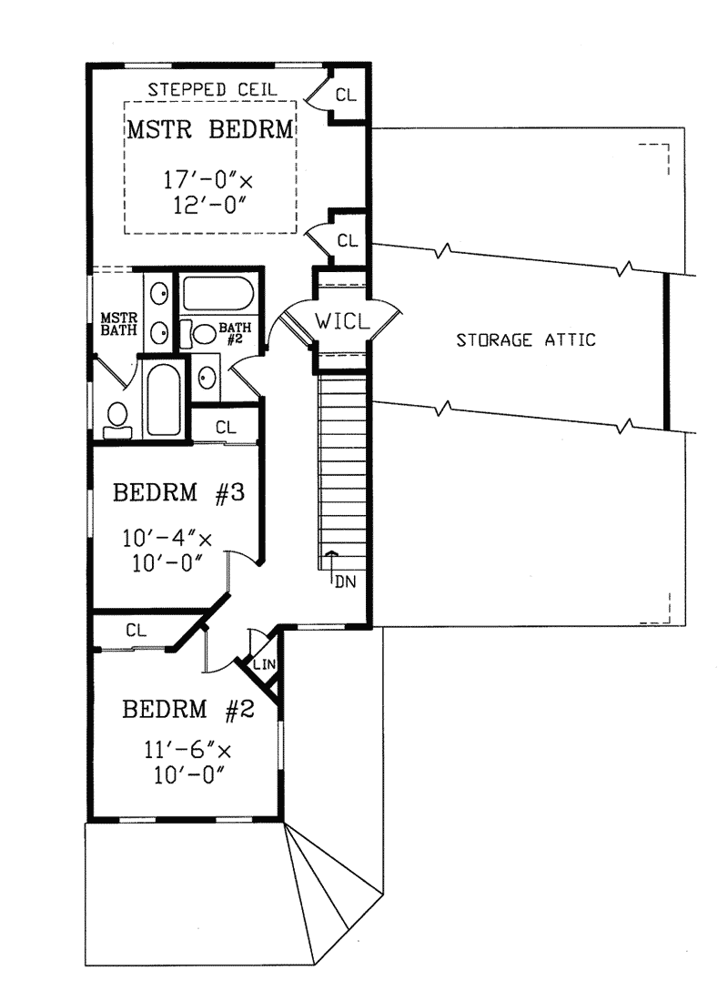 Traditional House Plan Second Floor - Plymouth Traditional Home 016D-0029 - Shop House Plans and More