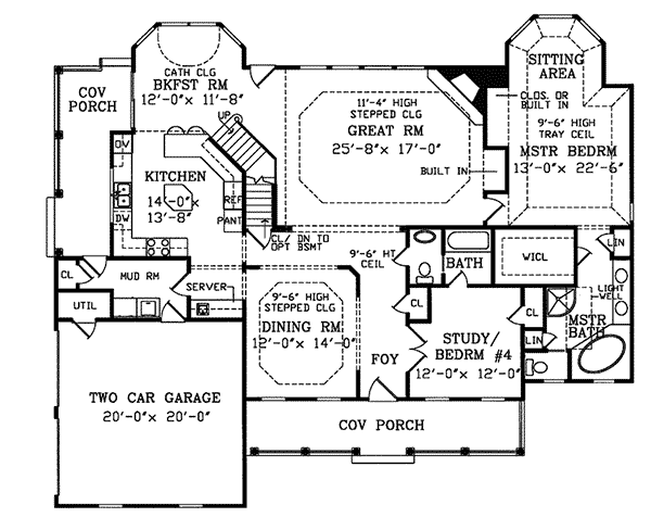 Country Home Plan First Floor 016D-0048