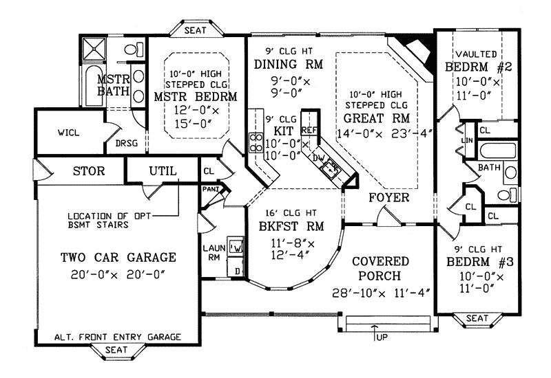 Ranch House Plan First Floor - Heatherstone Victorian Home 016D-0053 - Search House Plans and More