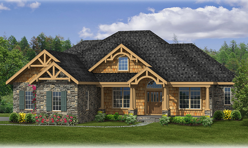 Country House Plan Front of Home - Sturbridge Hill Ranch Home 016D-0106 - Shop House Plans and More