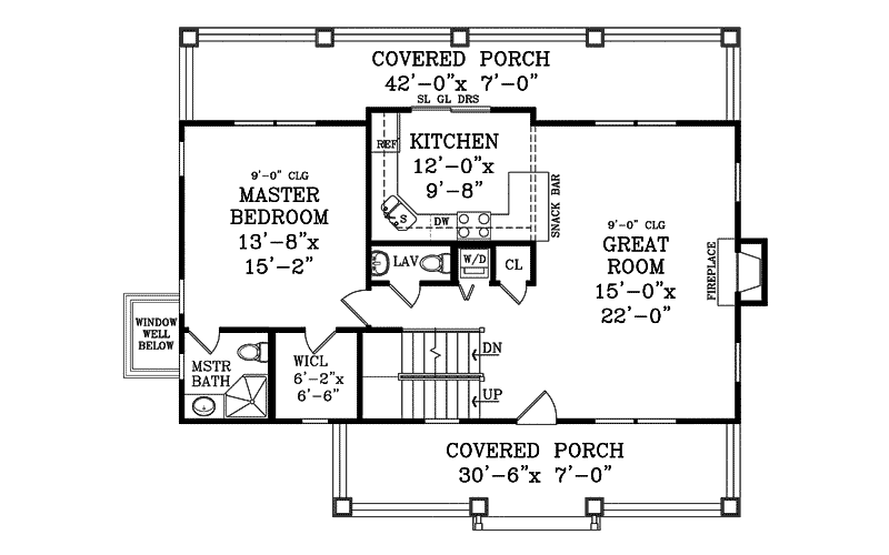 Country Home Plan First Floor 016D-0111