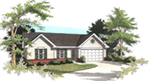 Ranch House Plan Front of House 019D-0025