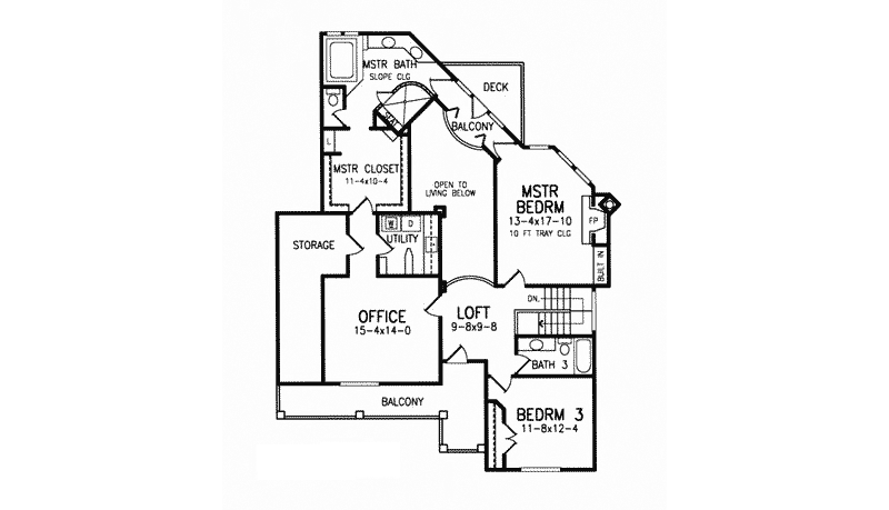 Vacation House Plan Second Floor - 019D-0038 - Shop House Plans and More
