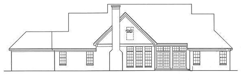 Colonial House Plan Rear Elevation - 019D-0039 - Shop House Plans and More