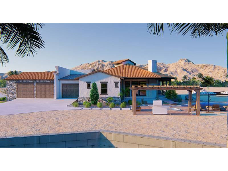 Ranch House Plan Side View Photo - Cordero Southwestern Home 019D-0046 - Search House Plans and More