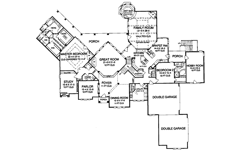 Luxury House Plan First Floor - Corbin Luxury Home 019S-0001 - Search House Plans and More
