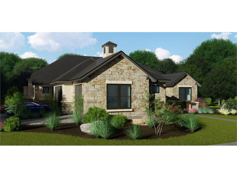 Modern House Plan Front Photo 05 - Marbella Bay Luxury Ranch Home 019S-0004 - Shop House Plans and More