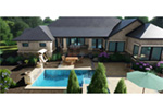 Modern House Plan Rear Photo 01 - Marbella Bay Luxury Ranch Home 019S-0004 - Shop House Plans and More